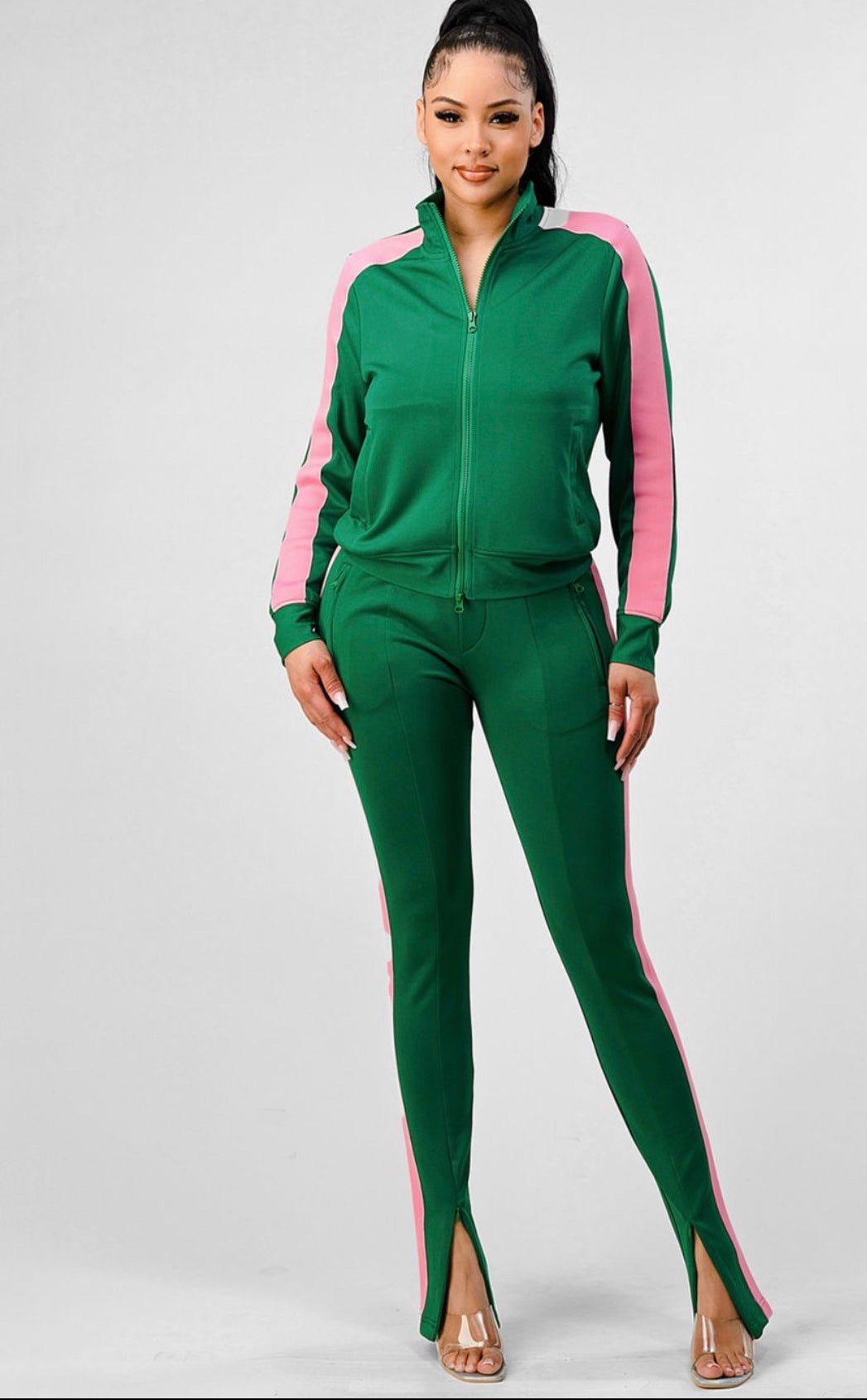 Pink and Green Track Suit